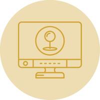 Pin Line Yellow Circle Icon vector