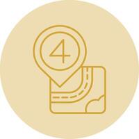 Four Line Yellow Circle Icon vector