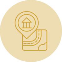 Bank Line Yellow Circle Icon vector