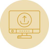 Upload Line Yellow Circle Icon vector