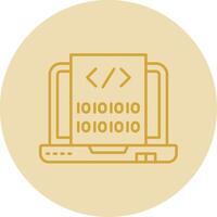 Code Line Yellow Circle Icon vector