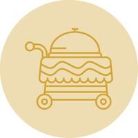 Cart Line Yellow Circle Icon vector