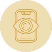 Vision Line Yellow Circle Icon vector