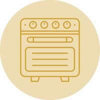 Oven Line Yellow Circle Icon vector