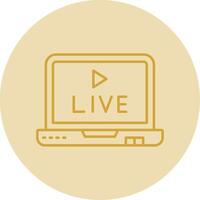 Live Line Yellow Circle Icon vector