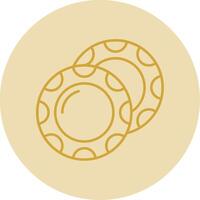 Plate Line Yellow Circle Icon vector