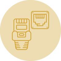 Ethernet Line Yellow Circle Icon vector