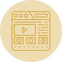 Website Line Yellow Circle Icon vector