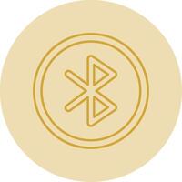 Bluetooth línea amarillo circulo icono vector