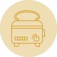 Toaster Line Yellow Circle Icon vector