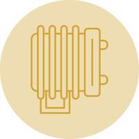 Heater Line Yellow Circle Icon vector