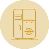 Refrigerator Line Yellow Circle Icon vector