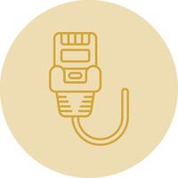 Ethernet Line Yellow Circle Icon vector