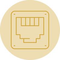 Ethernet Line Yellow Circle Icon vector