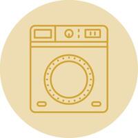 Laundry Line Yellow Circle Icon vector