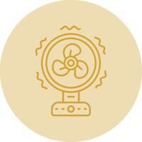 Fan Line Yellow Circle Icon vector