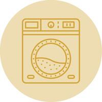 Laundry Line Yellow Circle Icon vector