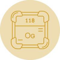 Oganesson Line Yellow Circle Icon vector