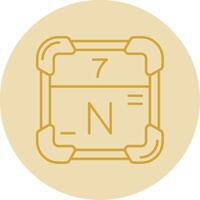 Nitrogen Line Yellow Circle Icon vector