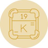 Potassium Line Yellow Circle Icon vector