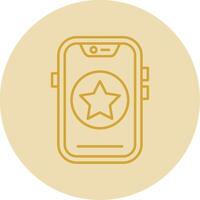 Star Line Yellow Circle Icon vector