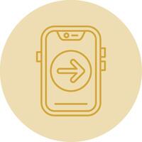 Forward Line Yellow Circle Icon vector