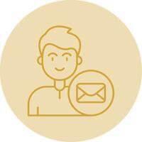 Email Line Yellow Circle Icon vector