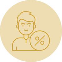 Percentage Line Yellow Circle Icon vector