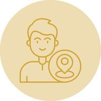 Location Line Yellow Circle Icon vector