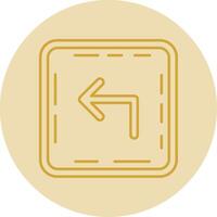 Turn Line Yellow Circle Icon vector