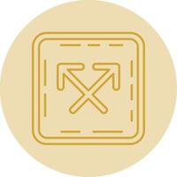 Intersect Line Yellow Circle Icon vector