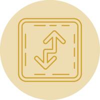 Zigzag Line Yellow Circle Icon vector