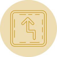 Zigzag Line Yellow Circle Icon vector