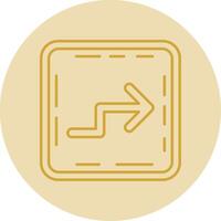 Zigzag Line Yellow Circle Icon vector