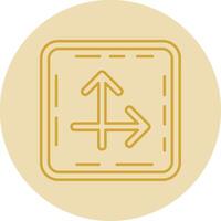 Intersect Line Yellow Circle Icon vector