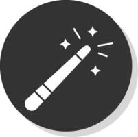 Magic wand Glyph Grey Circle Icon vector