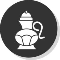 Tea pot Glyph Grey Circle Icon vector