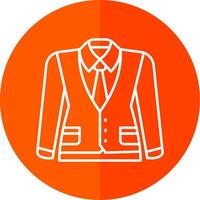 Waistcoat Line Red Circle Icon vector