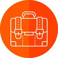 Suitcase Line Red Circle Icon vector