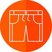 Shorts Line Red Circle Icon vector