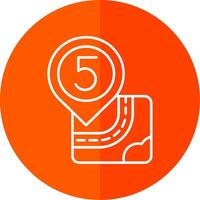Five Line Red Circle Icon vector