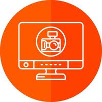 Camera Line Red Circle Icon vector