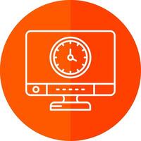 Time Line Red Circle Icon vector