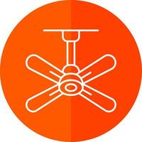Fan Line Red Circle Icon vector