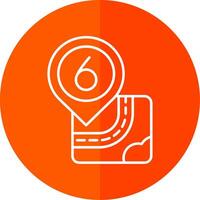 Six Line Red Circle Icon vector