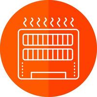 Heater Line Red Circle Icon vector
