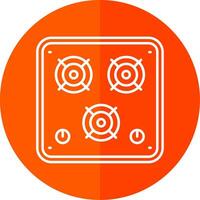 Stove Line Red Circle Icon vector