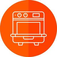 Dishwasher Line Red Circle Icon vector