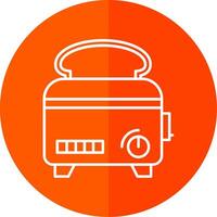 Toaster Line Red Circle Icon vector