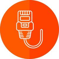 Ethernet Line Red Circle Icon vector